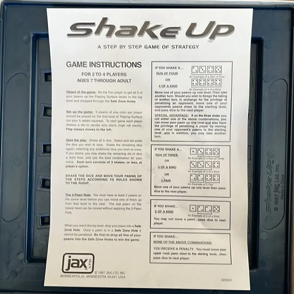 Shake up board game.  Max Ltd.  All pieces included.  Directions included.